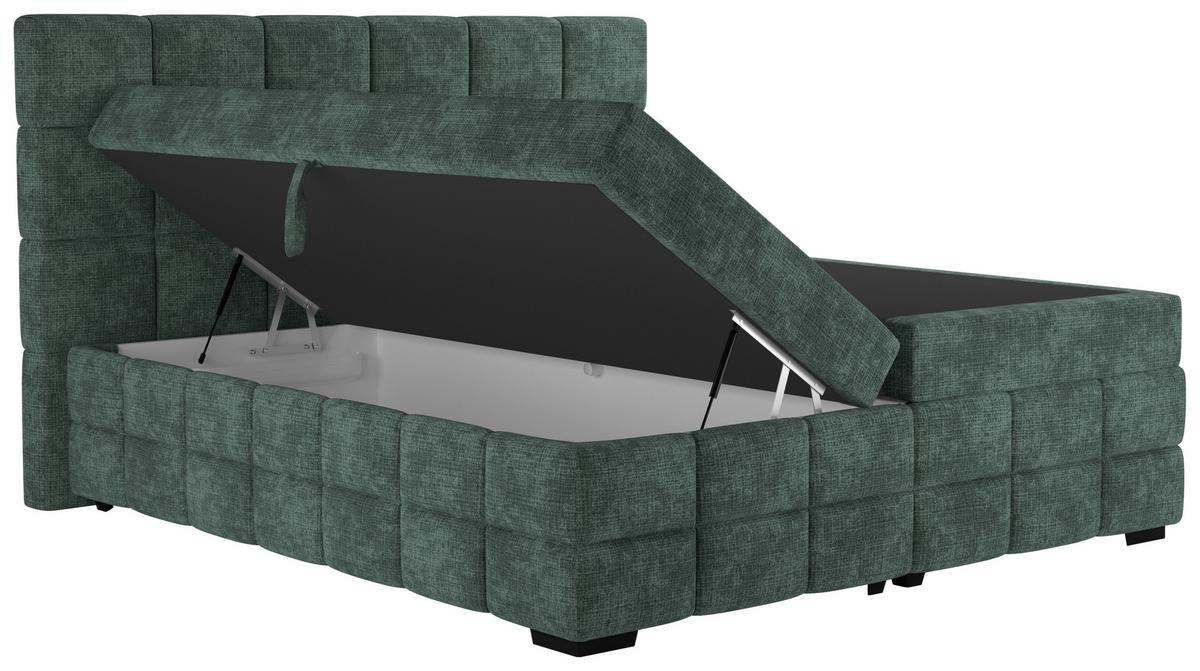 Box Krevet Vega - zelena/crna, Trend, tekstil/drvo (180/200cm) - Modern Living