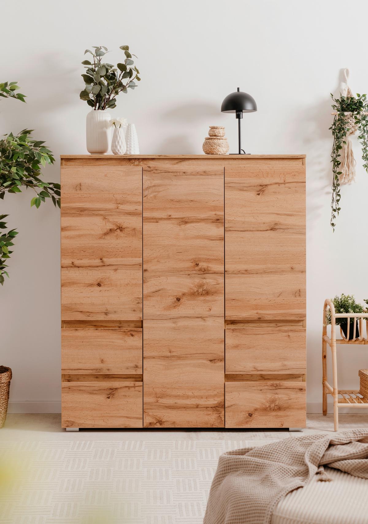 Visoka Komoda Image 53a, Barva Hrasta - medeni hrast, Design, umetna masa/leseni material (116/131/40cm) - MID.YOU