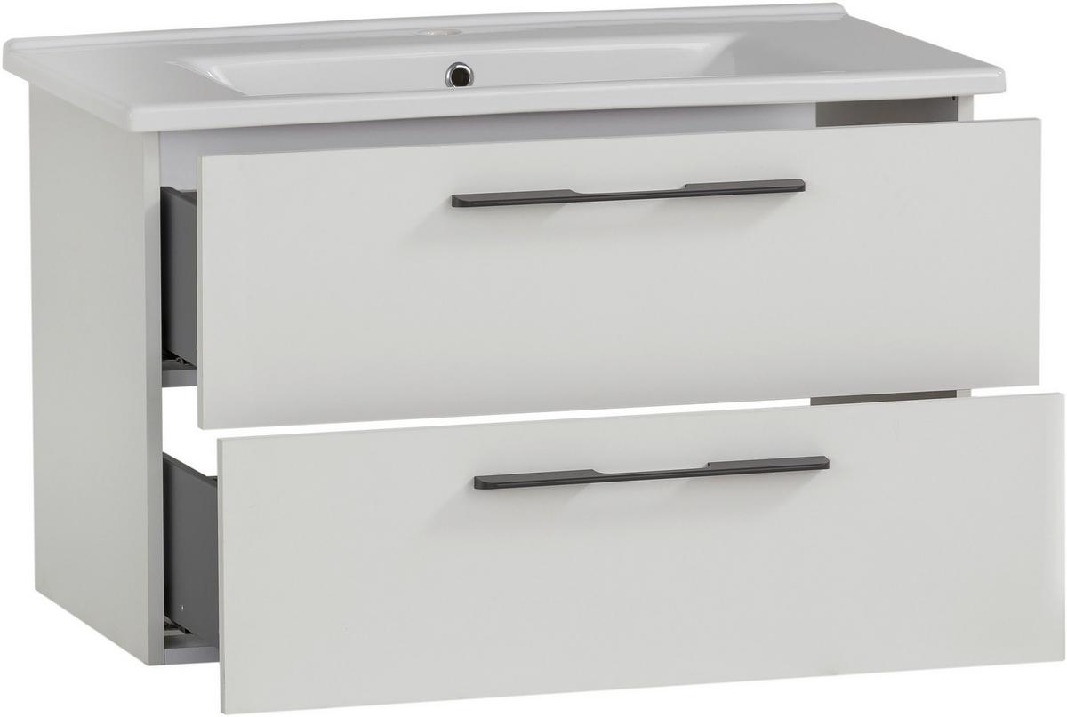 Umivalniška Enota Z Umivalnikom Maxim, Bela - bela/antracit, Moderno, kovina/leseni material (85cm) - Stylife