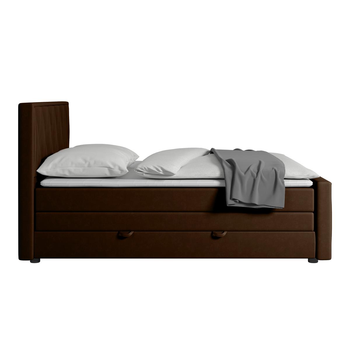 Boxspringbett Porto ca. 180x200 cm Braun - Schwarz/Braun, MODERN, Holz/Textil (180/200cm) - MID.YOU