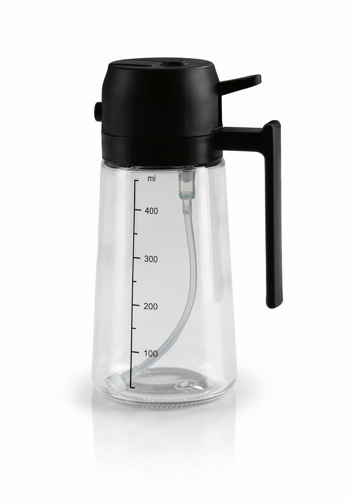 Ölsprüher Gourmetmaxx Schwarz ca. 470ml - Transparent, KONVENTIONELL, Glas/Kunststoff