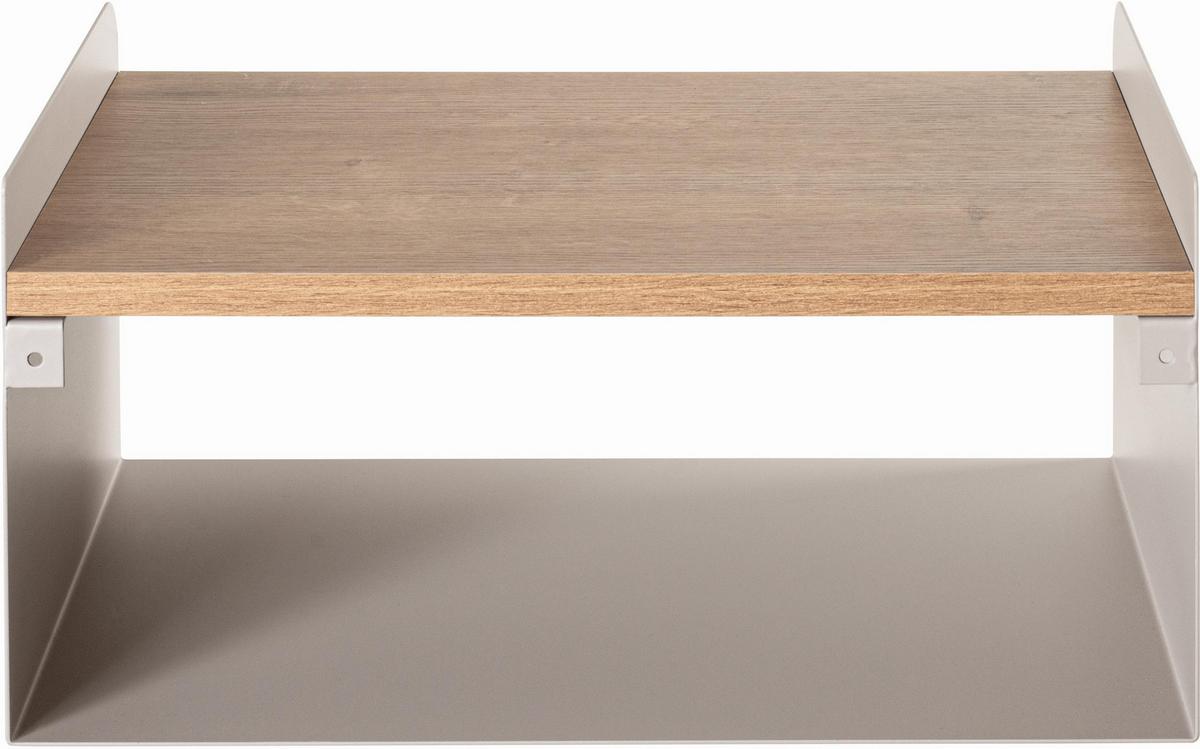 PÓŁKA ŚCIENNA KORFU 2 - kolor dębowy/kaszmir, Modern, materiał drewnopochodny/metal (40/20/30cm)