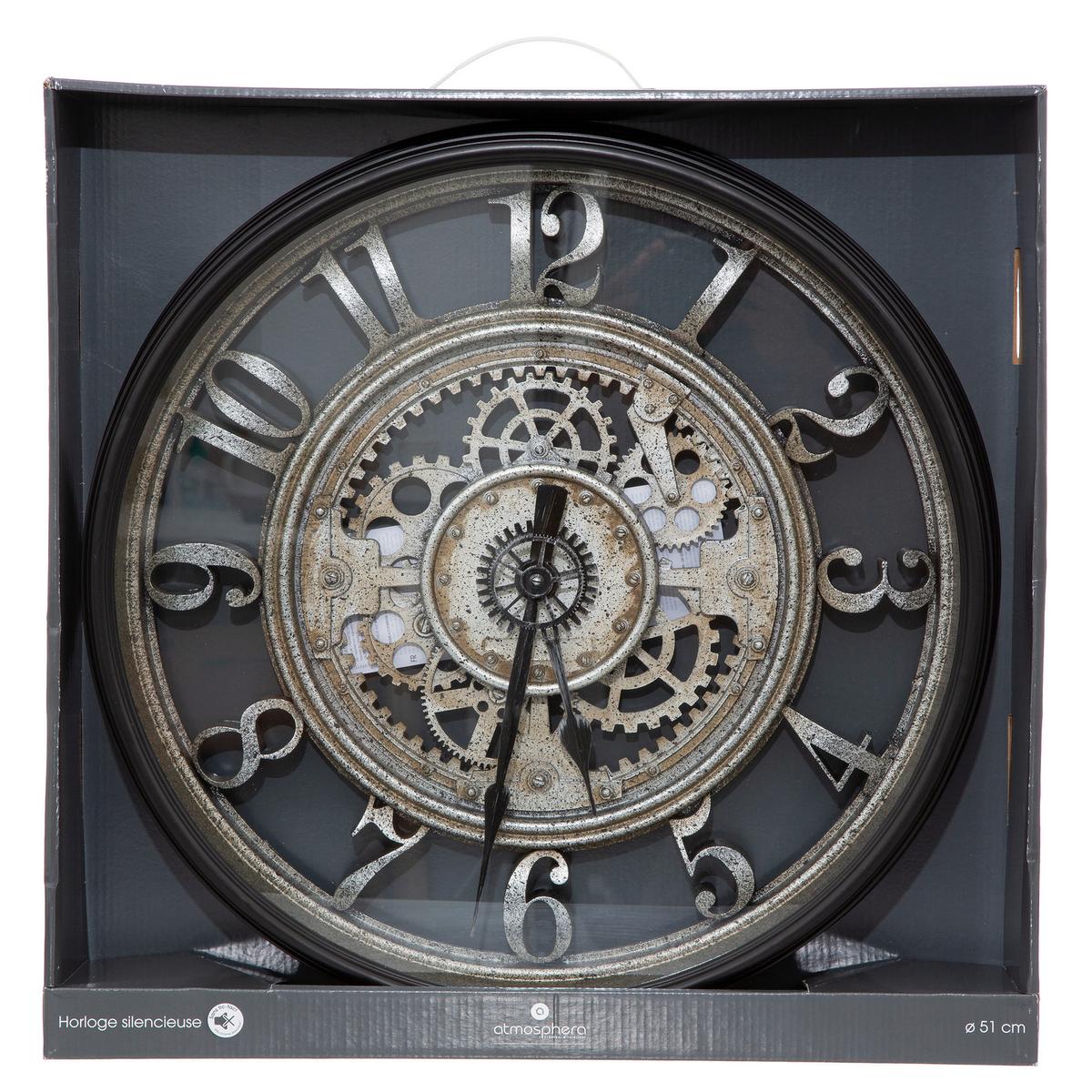 Wanduhr Sven Dunkelgrau - Dunkelgrau, Glas/Kunststoff (50,8/7,5cm) - Mömax