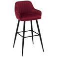 Barhocker aus Samt in Magenta - Magenta/Schwarz, MODERN, Textil/Metall (50/99/53,5cm) - Modern Living Barhocker aus Samt in Magenta - Magenta/Schwarz, MODERN, Textil/Metall (50/99/53,5cm) - Modern Living