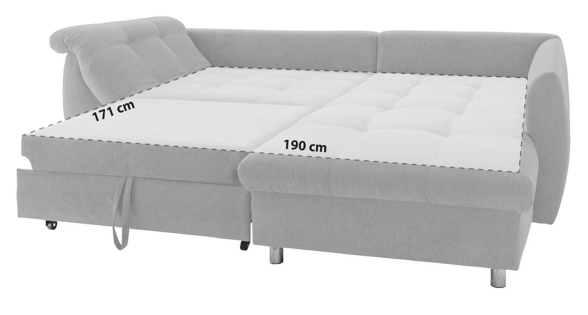 Sedežna Garnitura Agira, Modra, Ležišče - barve kroma/srebrne barve, Design, tekstil (250/190cm) - Modern Living