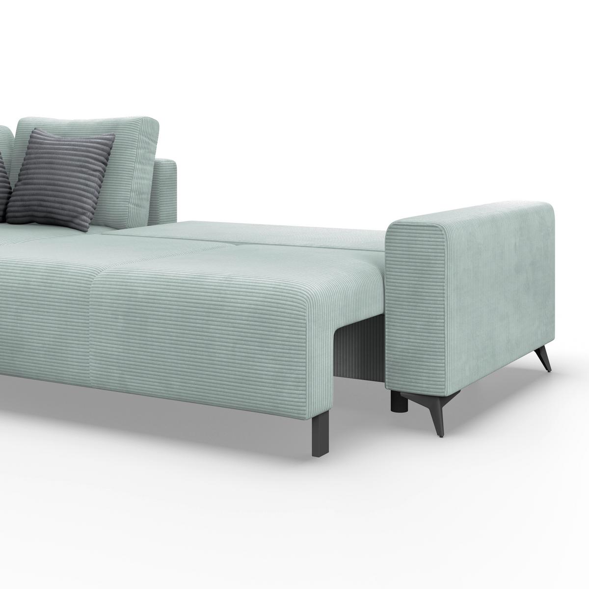 Kutna Garnitura Viktor - boje mente/crna, Moderno, tekstil/metal (212/270cm)