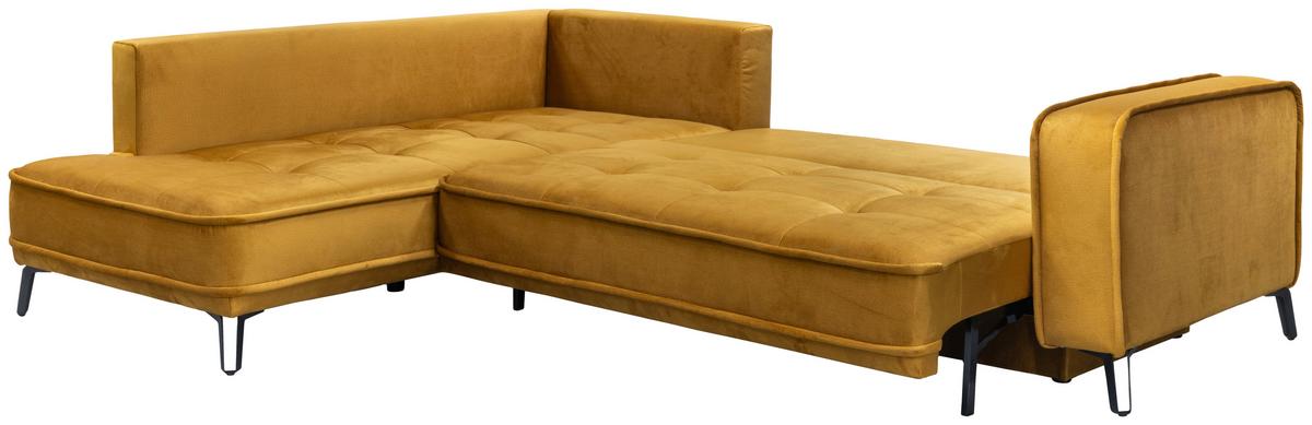 Sarokkanapé Segre - aranyszínű, Modern, faalapú anyag/textil (215/270cm) - Premium Living
