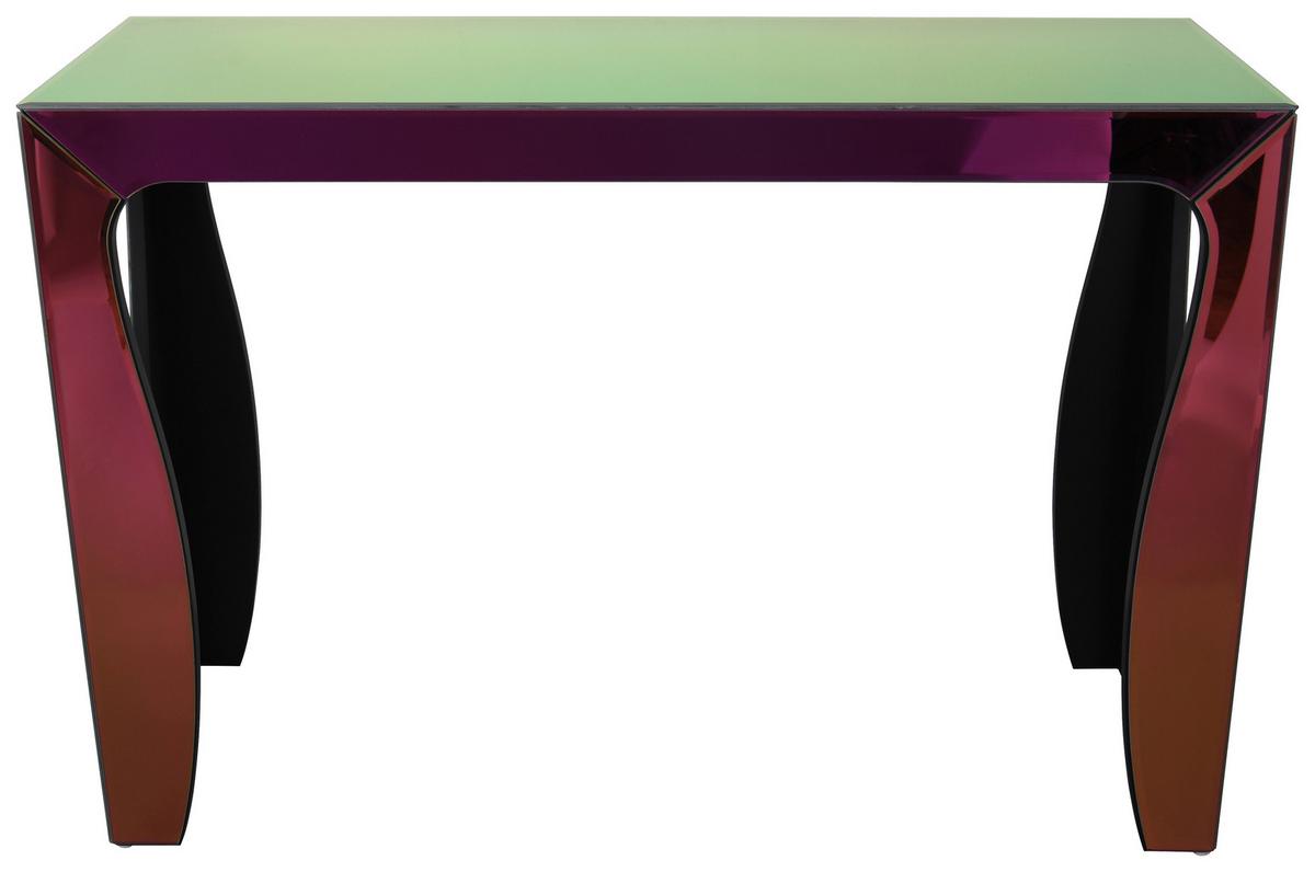 Konzolasztal Flip-flop Shiny - többszínű, Modern, faalapú anyag/Üveg (110/38/75cm)