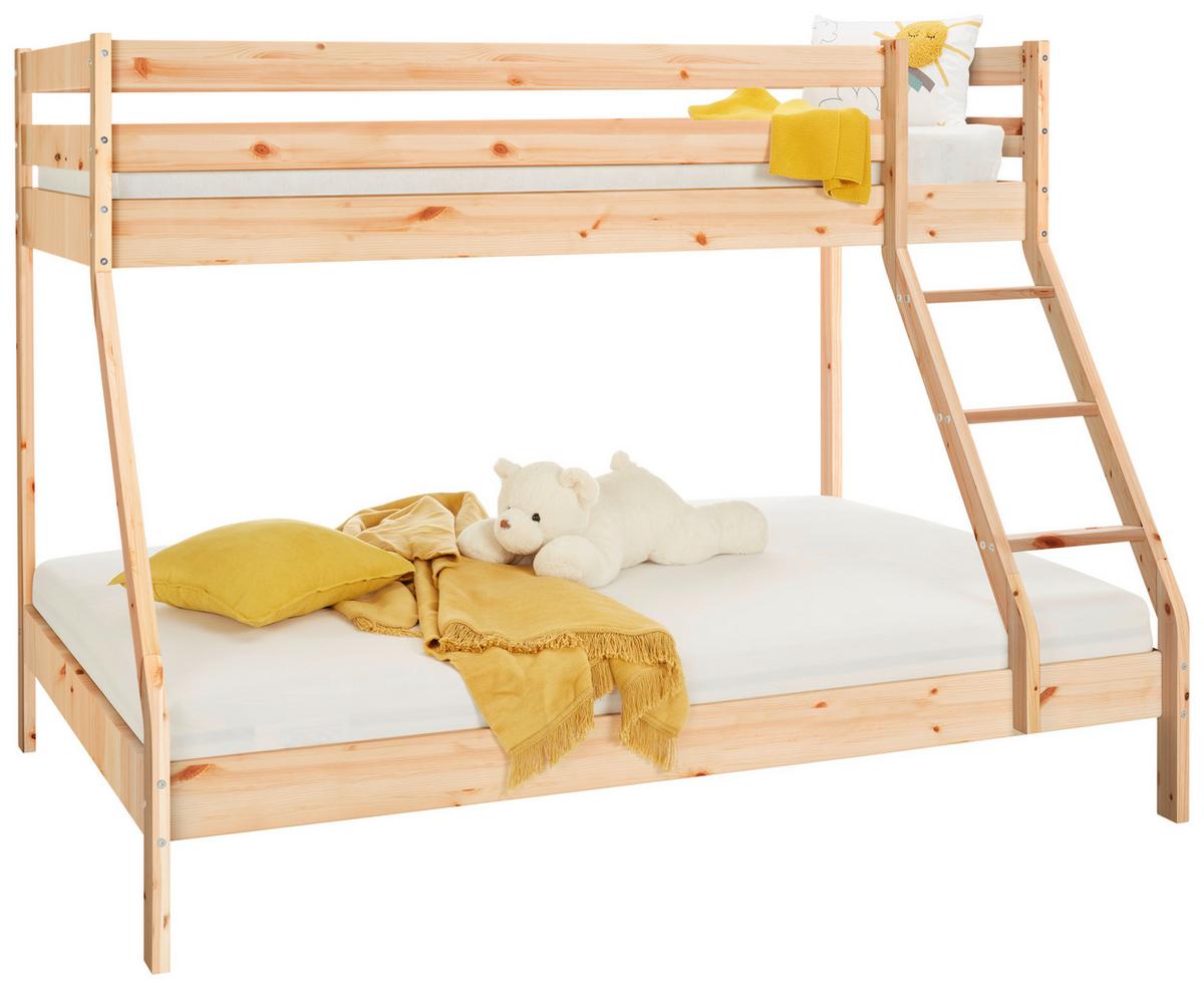 Etagenbett Denis Naturfarben ca. 90x200 / 140x200cm - Naturfarben, Modern, Holz (205/157/152cm) - Zandiara