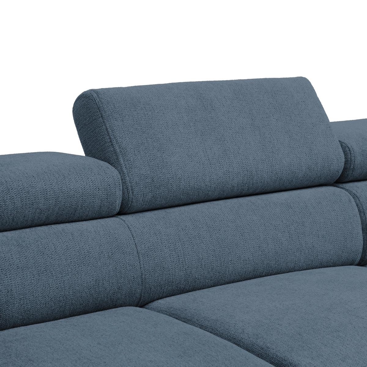Ecksofa Raven Royalblau - Royalblau/Schwarz, MODERN, Textil/Metall (257/198cm) - Mömax