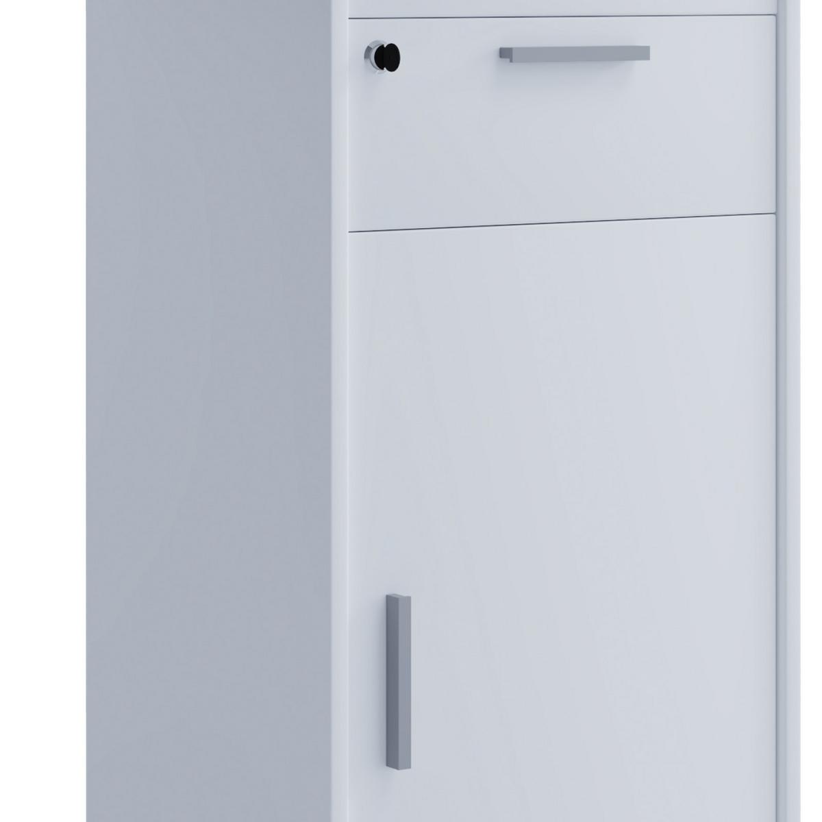 Stoječi Pult Meeta, Bela - bela, Basics, leseni material (60/50/120cm) - MID.YOU