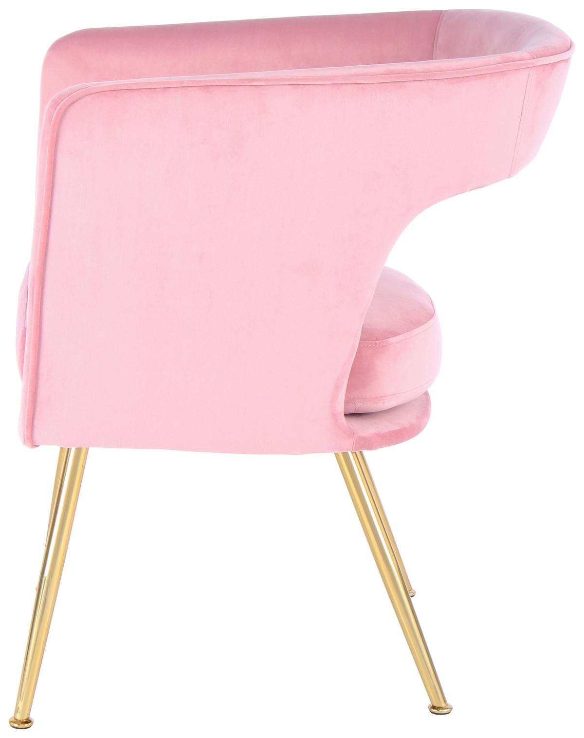 Karosszék Jolene 125 - rózsaszín/aranyszínű, Modern, textil/fém (60/77/63cm) - Kayoom