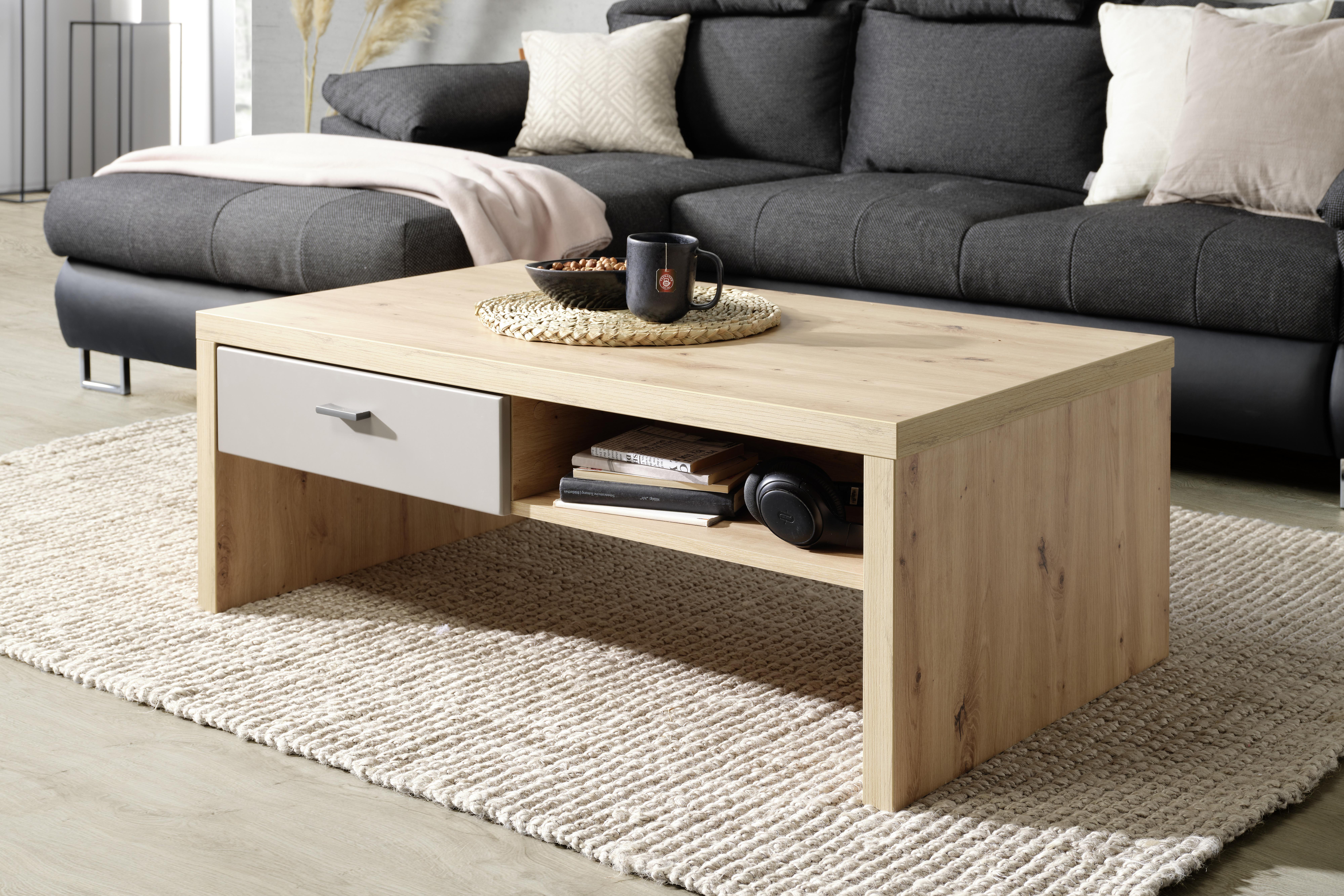 Couchtisch in Eichefarben ca. 110x40x64cm - Eichefarben, MODERN, Holzwerkstoff (110/40/64cm) - Modern Living