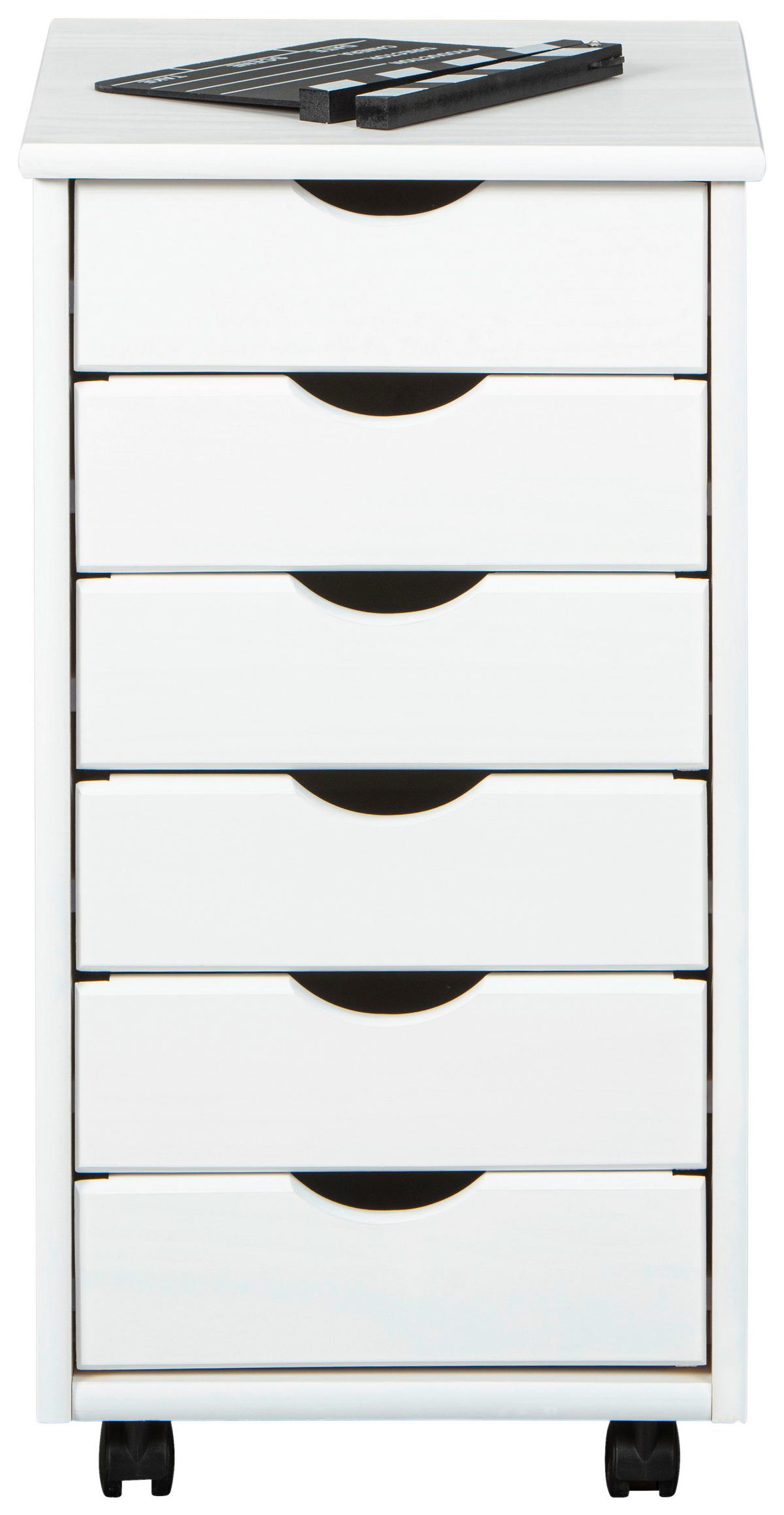 Rollcontainer Simon ca. 35x65x40 cm Weiß - Weiß, Basics, Holz/Kunststoff (35/65/40cm) - MID.YOU