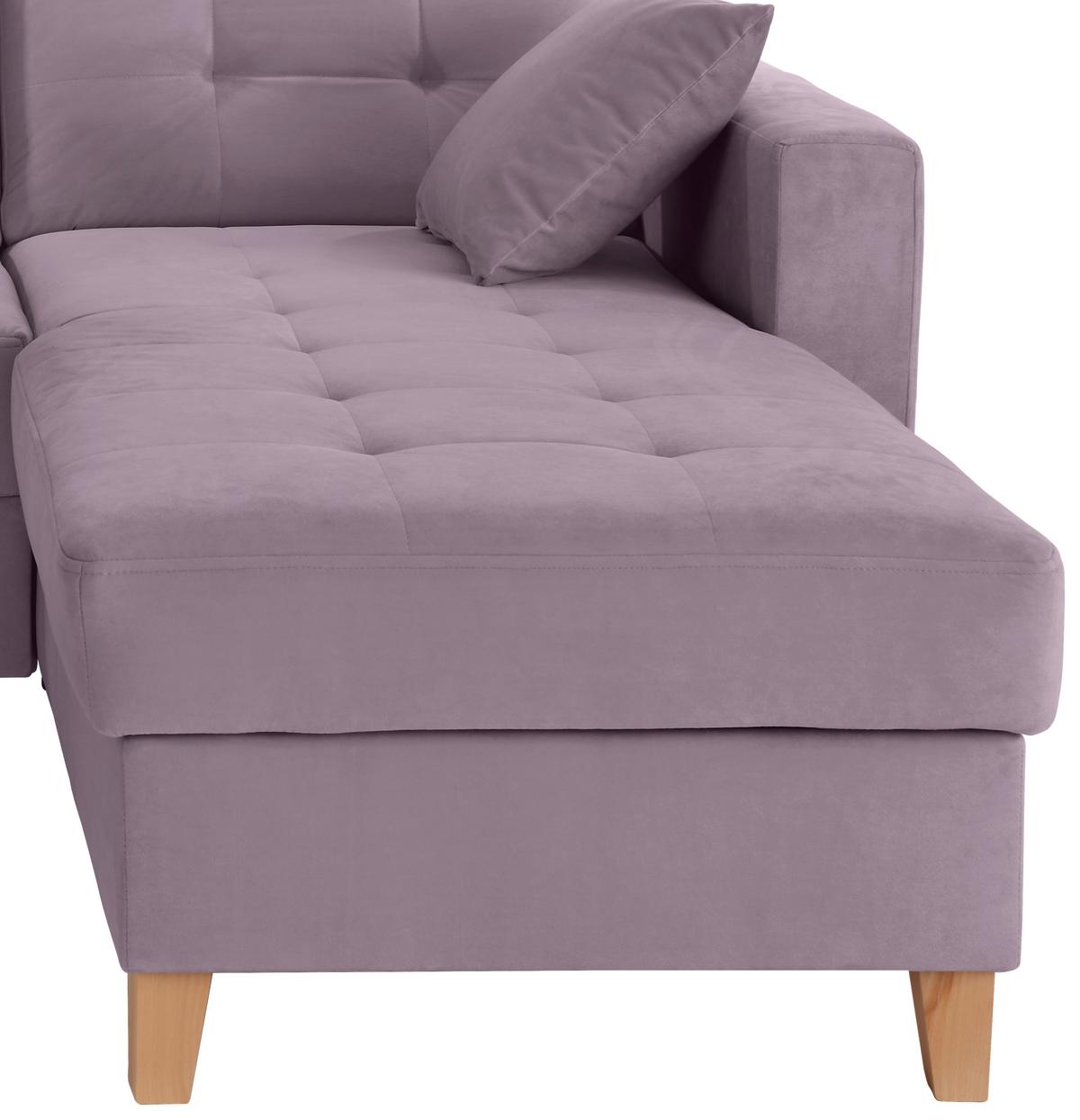 Kutna Garnitura Bergen - jorgovan/prirodne boje, Design, tekstil/drvo (231/160cm) - Modern Living