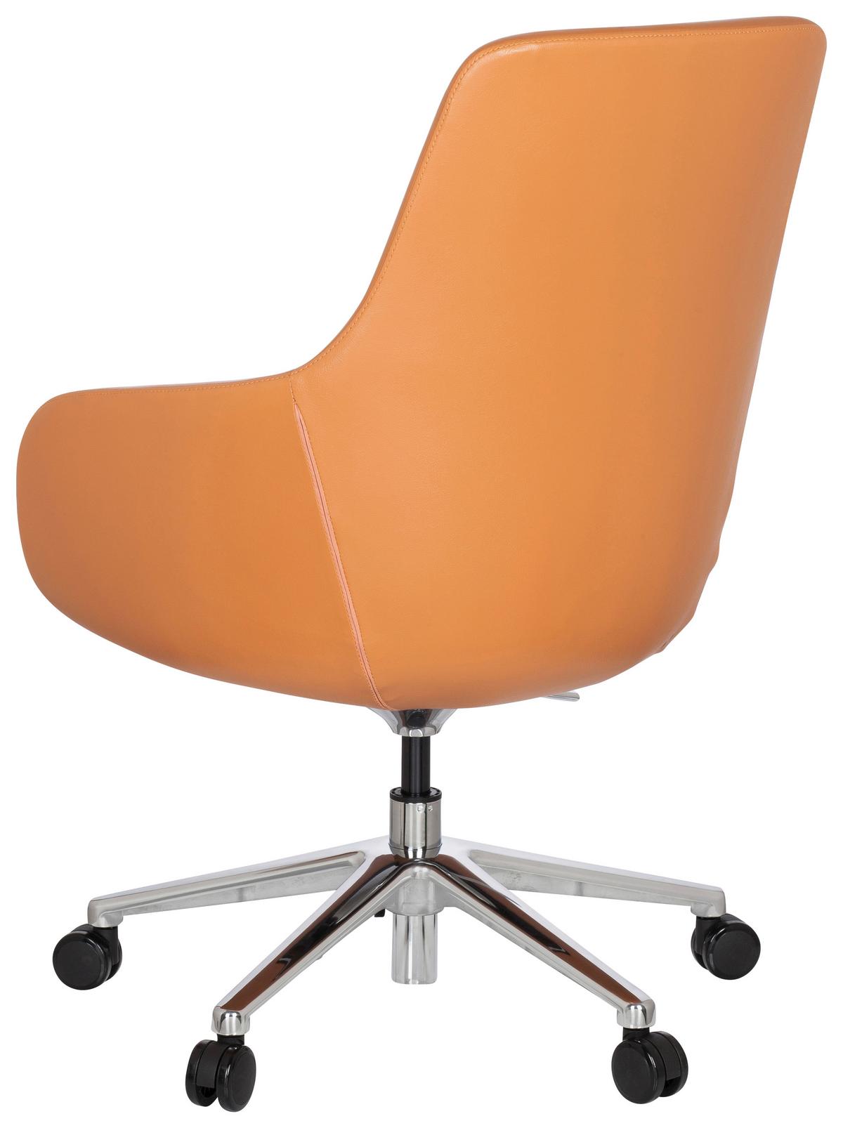 Pisarniški Stol Bareno, Oranžna - barve aluminija/oranžna, Moderno, kovina/umetna masa (65/104/54cm) - MID.YOU