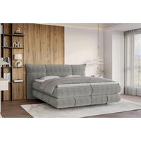 Boxspringbett Auris Grau ca. 180x200cm - Schwarz/Grau, KONVENTIONELL, Kunststoff/Textil (180/200cm) - Sembella