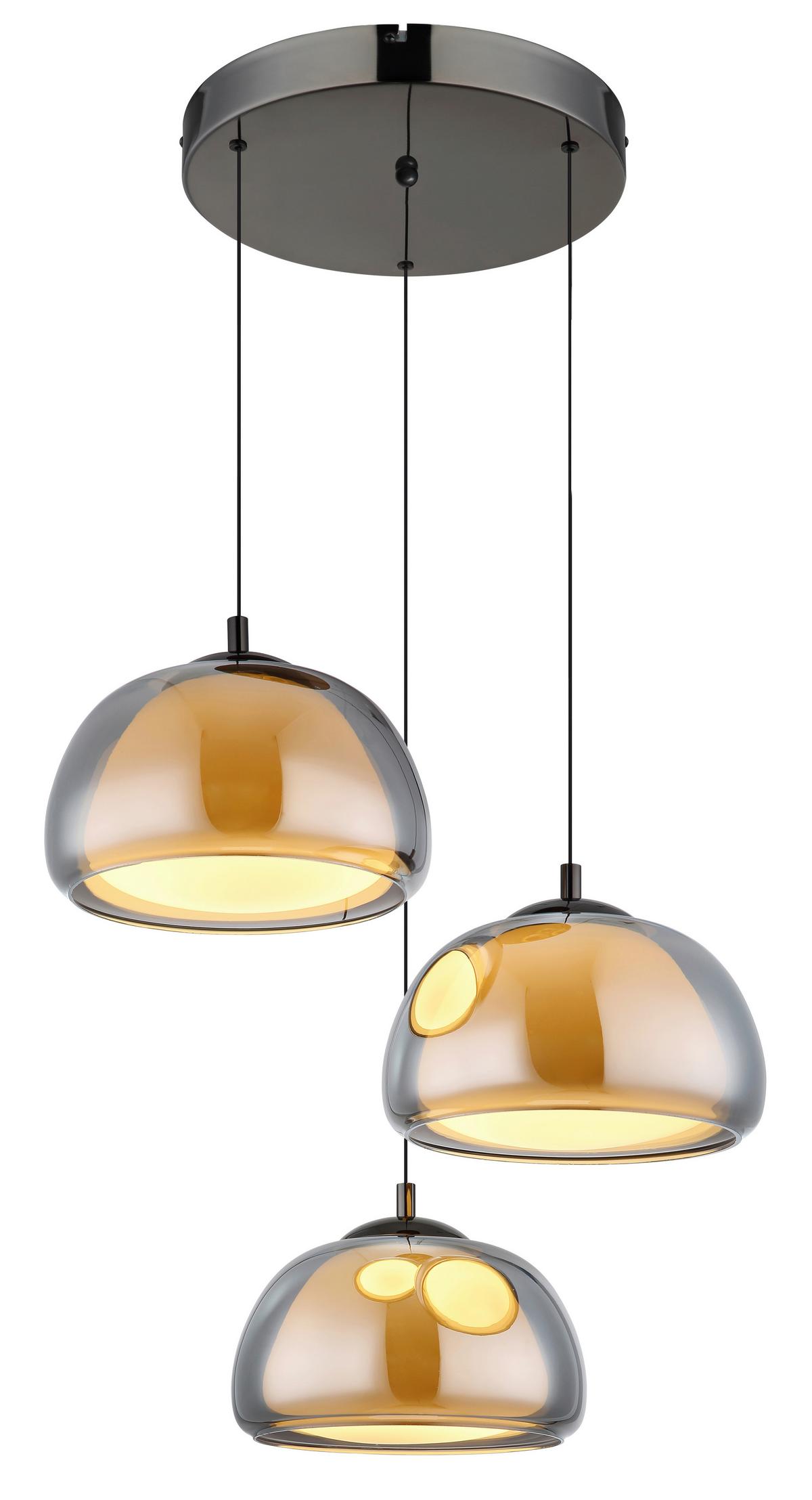Led Viseća Svjetiljka Avila - bijela/siva, Design, staklo/metal (50/150cm) - Globo