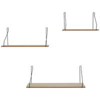 Wandregalset in Naturfarben, 3er Set - Naturfarben, MODERN, Holzwerkstoff/Metall (50/40/30/16,5/15cm) - Mömax