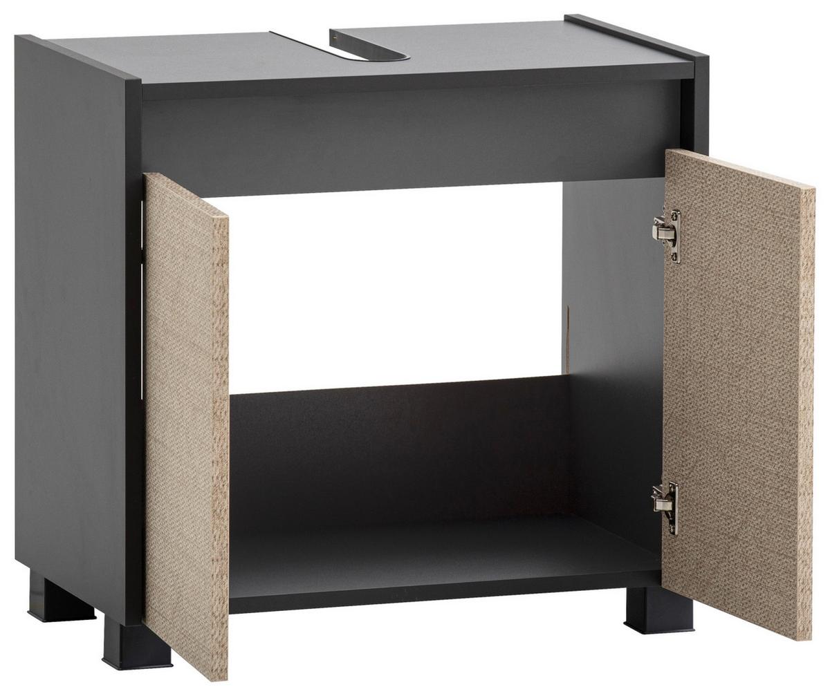 Waschbeckenunterschrank Sander Anthrazit/Beige - Beige/Schwarz, MODERN, Holzwerkstoff/Kunststoff (56,9/54,6/33cm) - MID.YOU