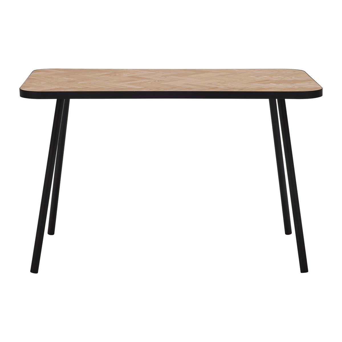 SCHREIBTISCH BRANDON -TREND- - Schwarz/Naturfarben, Modern, Holz/Holzwerkstoff (120/75/70cm) - Premium Living