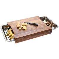 DESKA DO KROJENIA CUTB.TR.51 - kolor naturalny/kolor stalowy, Basics, metal/drewno (43,5/34/6,5cm) - Homeware Profession.