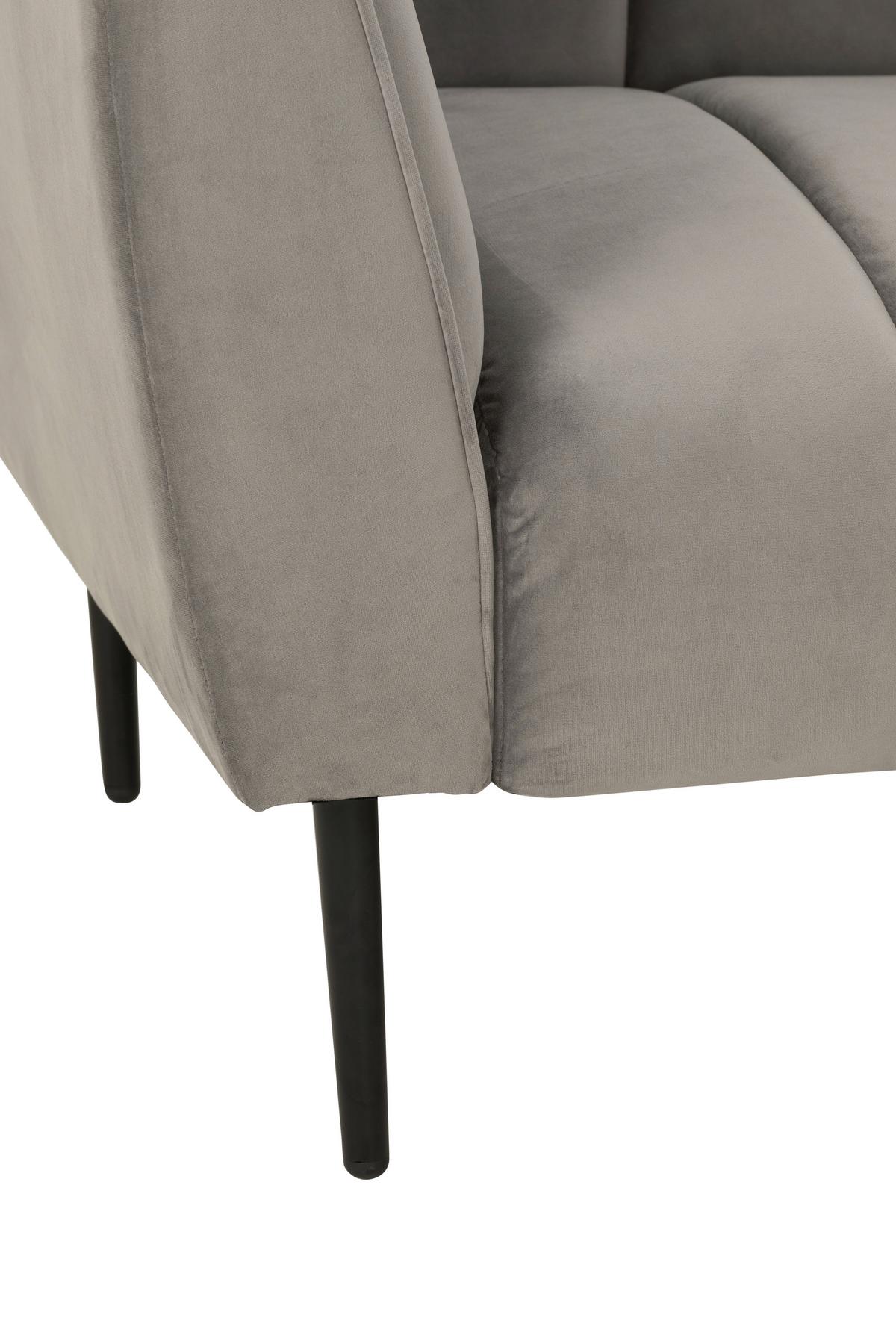 NAROŻNIK TIMMY - czarny/szary, Modern, metal/tkanina (253/87/169cm) - P & B