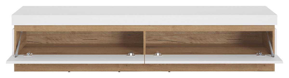 Tv Komoda Calabria - bijela/boje hrasta, Trend, drvni materijal (201,2/43,5/45cm) - Modern Living