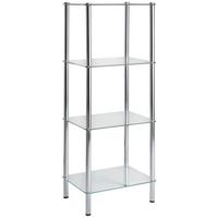 REGAŁ ERIKA - kolor chromowy, Design, metal/szkło (40/104/30cm)