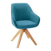 Karosszék Leonie - olajkék/tölgyfa, Modern, textil/fa (60/84/61cm) - Bessagi Home