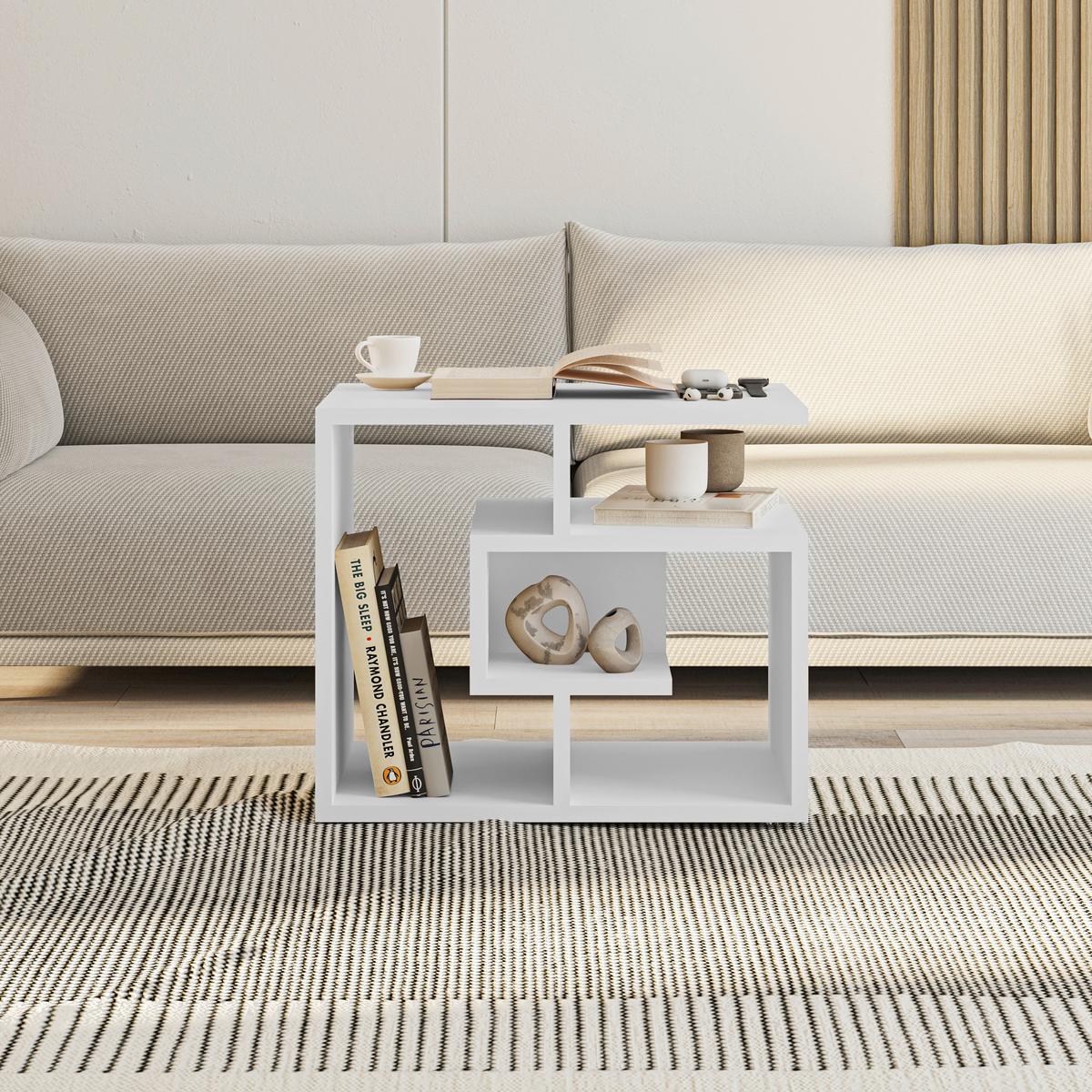 Couchtisch Labirent ca. 54x45x40 cm Weiß - Weiß, Design, Holzwerkstoff (54/45/40cm) - Livetastic