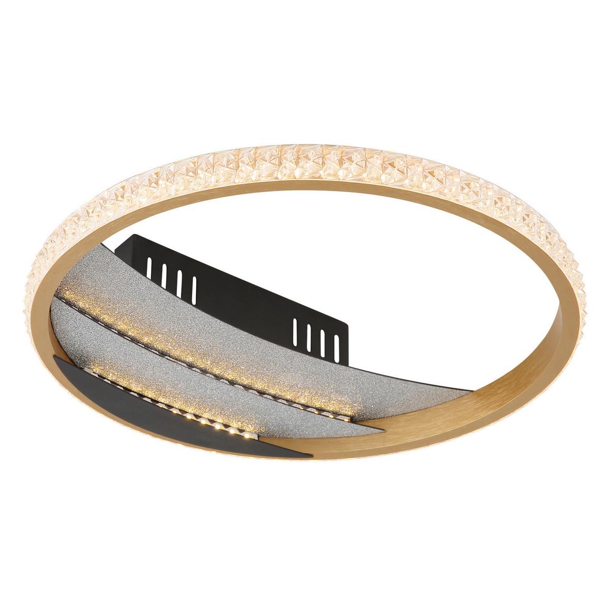 Led Stropna Svjetiljka Constance - zlatne boje/crna, Design, metal/plastika (29.5/6cm) - Globo