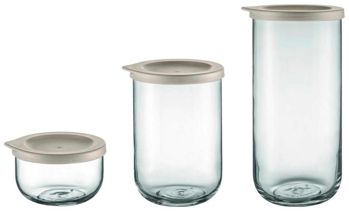 ZESTAW SŁOIKÓW KUCHENNYCH 97291 BLOMUS - beżowy/jasnoszary, Basics, tworzywo sztuczne/szkło - Blomus