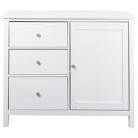 Kommode Chilly Home ca. 110x96x40 cm Weiß - Silberfarben/Weiß, Design, Holz/Metall (110/96/40cm) - Livetastic