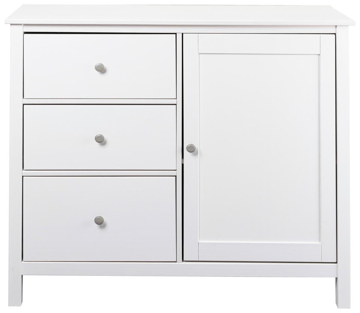 Kommode Chilly Home ca. 110x96x40 cm Weiß - Silberfarben/Weiß, Design, Holz/Metall (110/96/40cm) - Livetastic