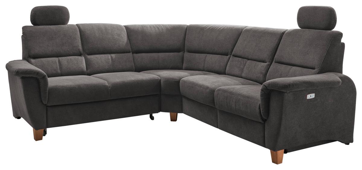 Ecksofa Parole Anthrazit Struktur - Wildeiche/Anthrazit, KONVENTIONELL, Holz/Textil (238/241cm) - Livetastic