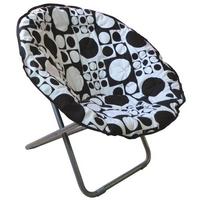 Zložljiv Fotelj Papa Sam, Črna, Bela, Jeklo - črna/bela, Moderno, kovina/tekstil (86/80/65cm)