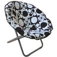 Összecsukható Fotel Papa Sam - Fehér/Fekete, modern, Fém/Textil (86/80/65cm)