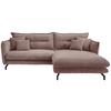 Wohnlandschaft Lava Rosa Cord - Schwarz/Rosa, MODERN, Textil/Metall (255/180cm) - Livetastic