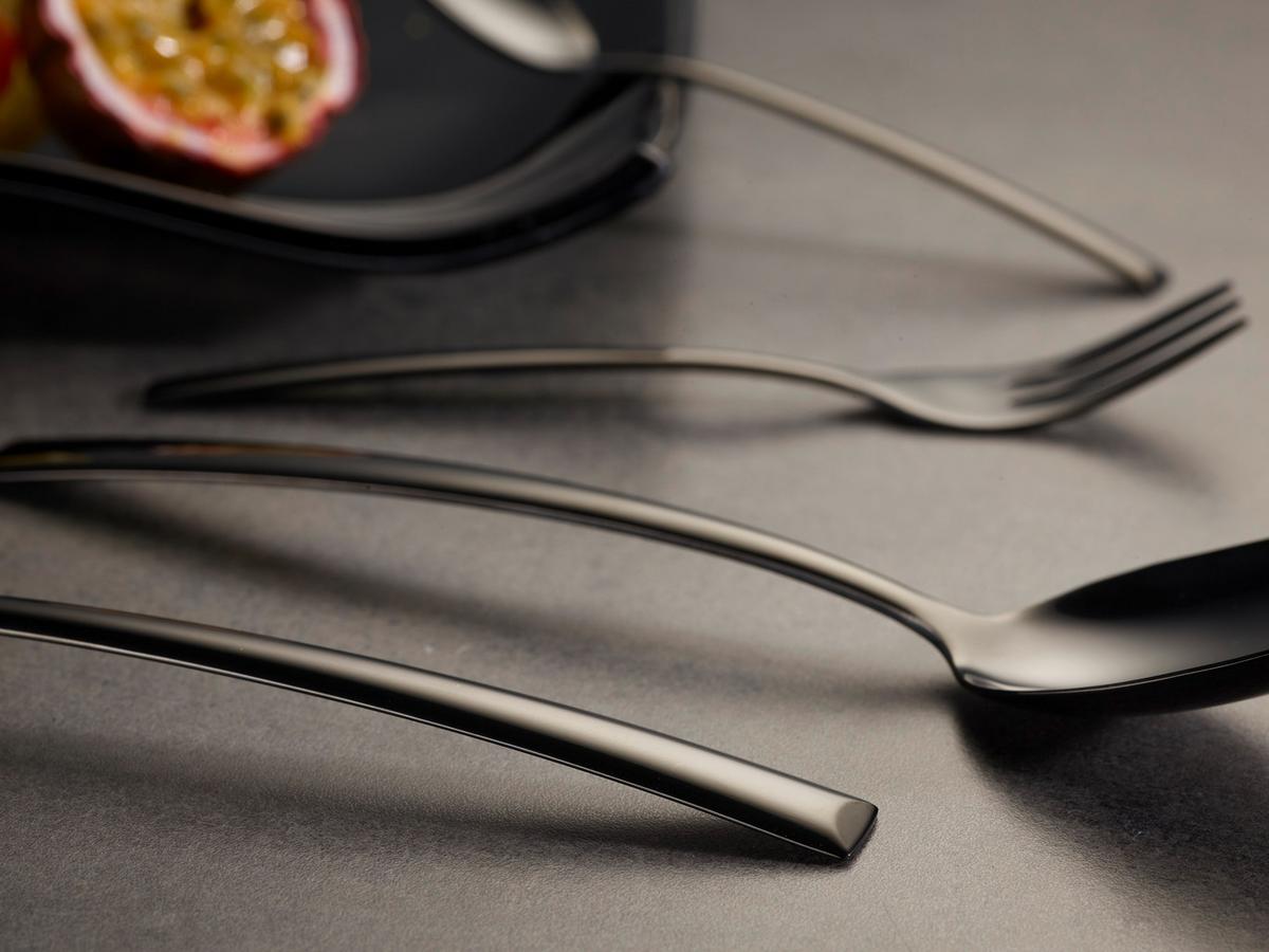 Jedilni Pribor Avelino, 30-Delni - črna/visoki sijaj, Design, kovina (35,5/25,5/5cm) - Echtwerk