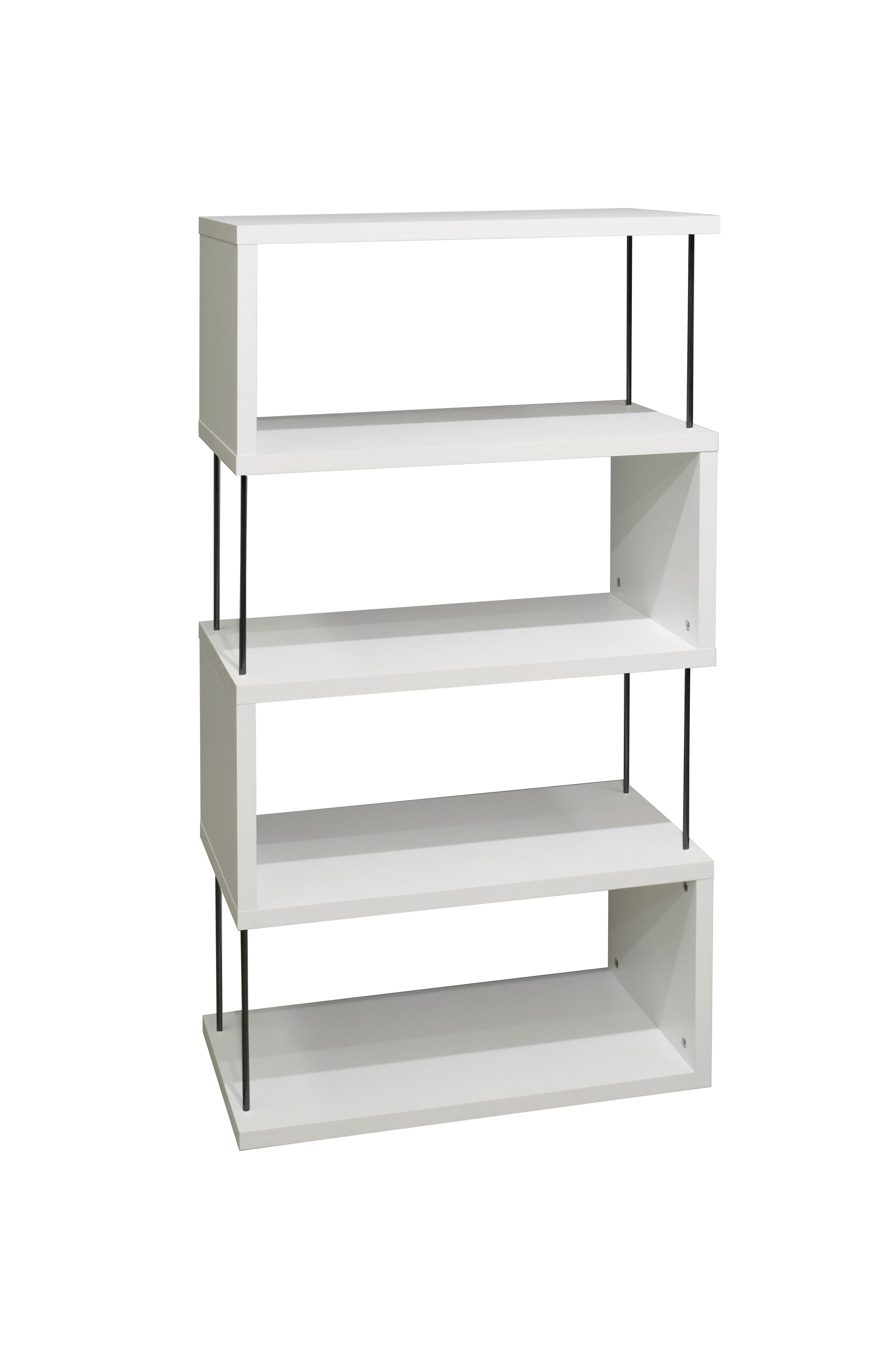 Standregal in Weiss - Weiss/Schwarz, Modern, Holzwerkstoff/Kunststoff (66/126/33cm) - Mömax