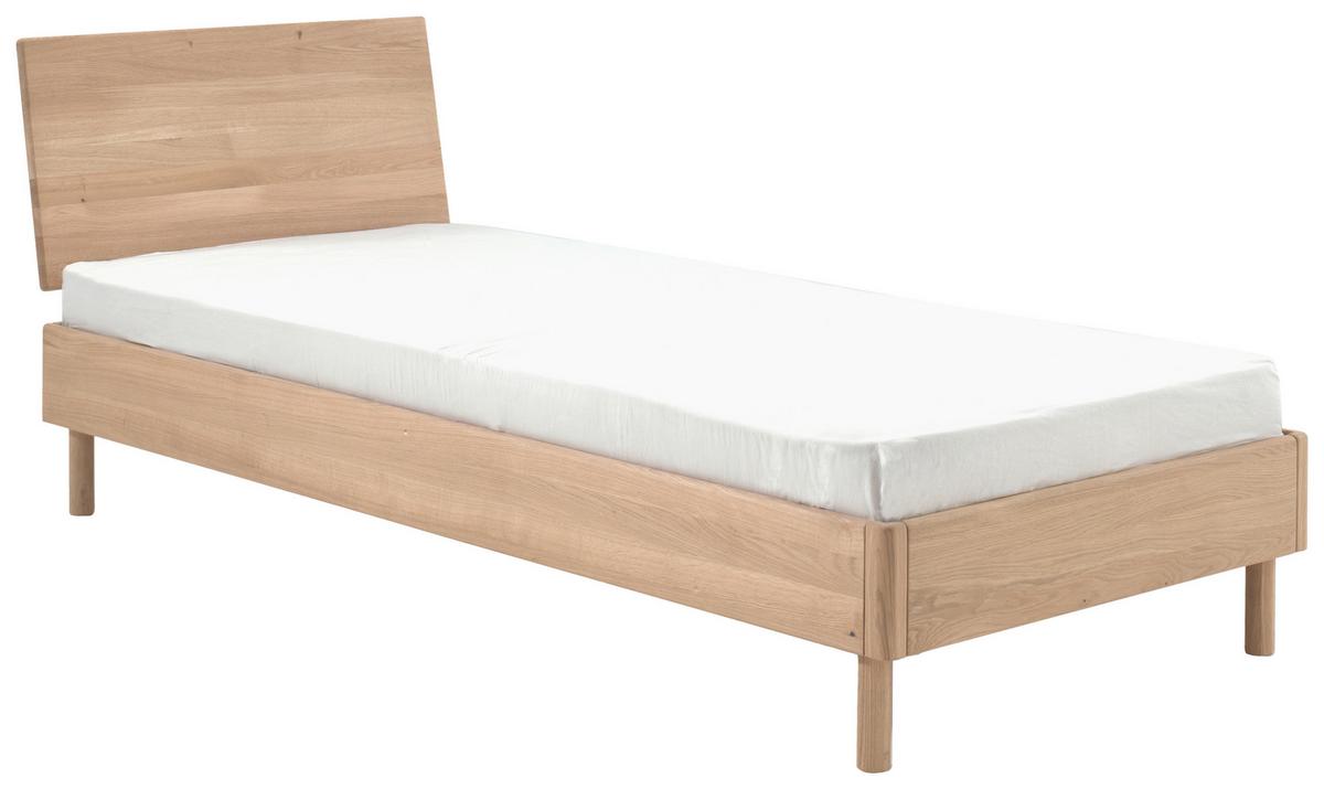 Bett FORREST Naturfarben ca. 90x200 cm Echtholz Eiche - Naturfarben/Nickelfarben, MODERN, Holz (90/200cm) - Vipack