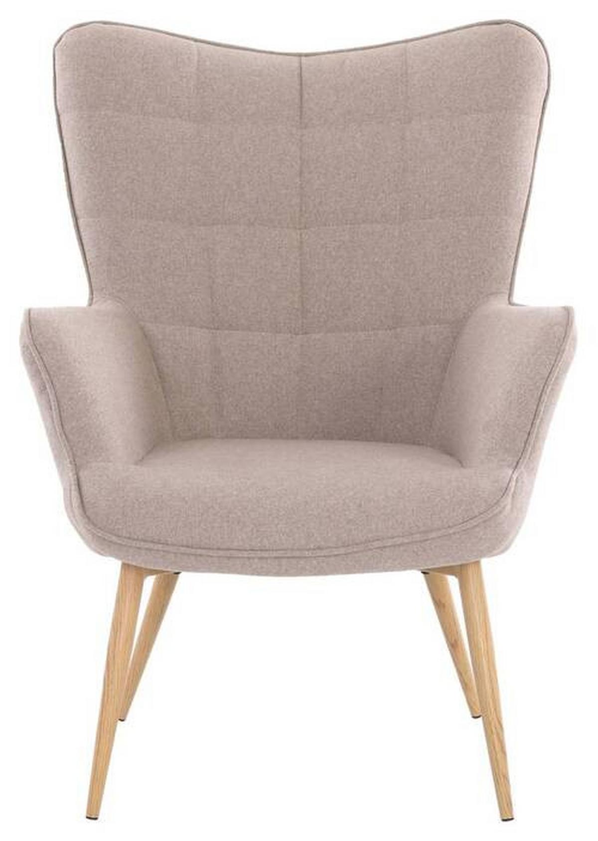 Sessel Uta Beige Webstoff - Sandfarben/Eichefarben, MODERN, Holzwerkstoff/Textil (72/97/80cm) - MID.YOU