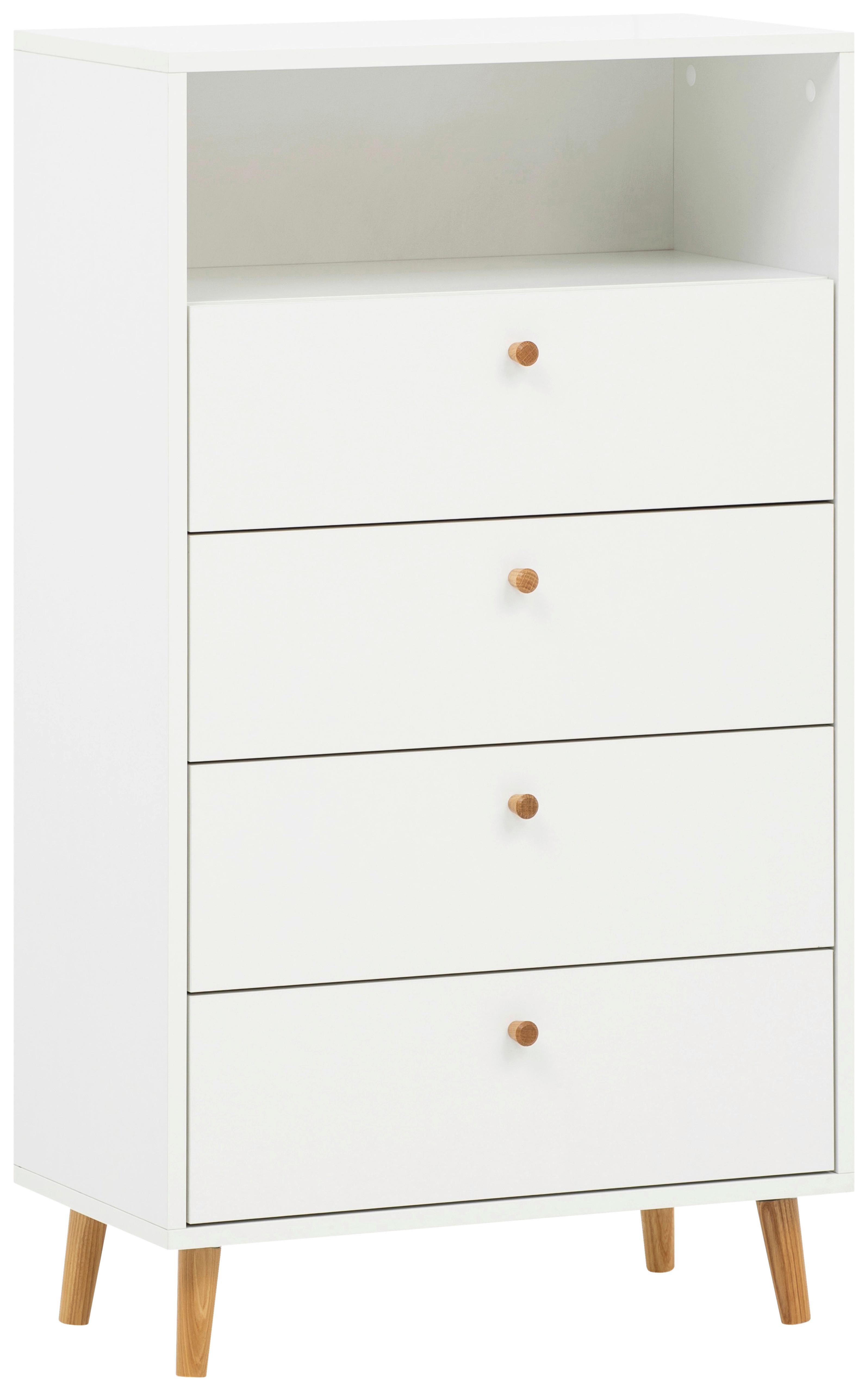 Visoka Komoda Bjarne, Bela, Barva Hrasta - zelena/bela, Design, leseni material/les (60,2/104,4/33,05cm) - MID.YOU