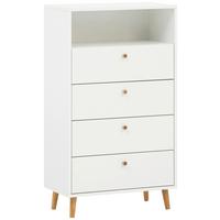 Visoka Komoda Bjarne, Bela, Barva Hrasta - zelena/bela, Design, leseni material/les (60,2/104,4/33,05cm) - MID.YOU