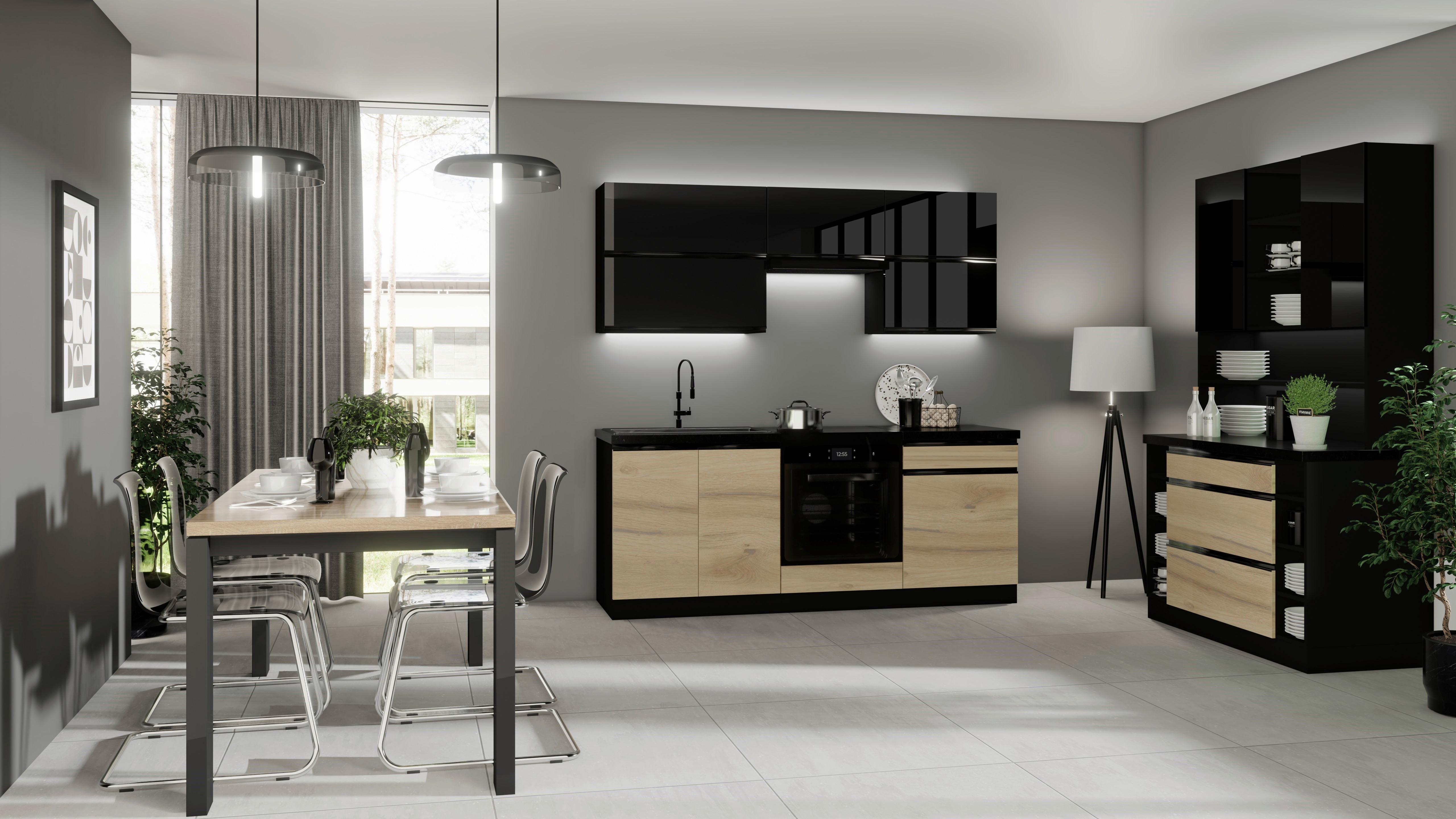 Konyhablokk Star 200 - fehér, Modern, faalapú anyag (200/153,5/60cm)