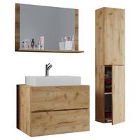 Badezimmer Lendas 4-tlg. ca. 94 cm Honigeiche - Honigeiche/Weiß, MODERN, Glas/Keramik (94cm) - MID.YOU