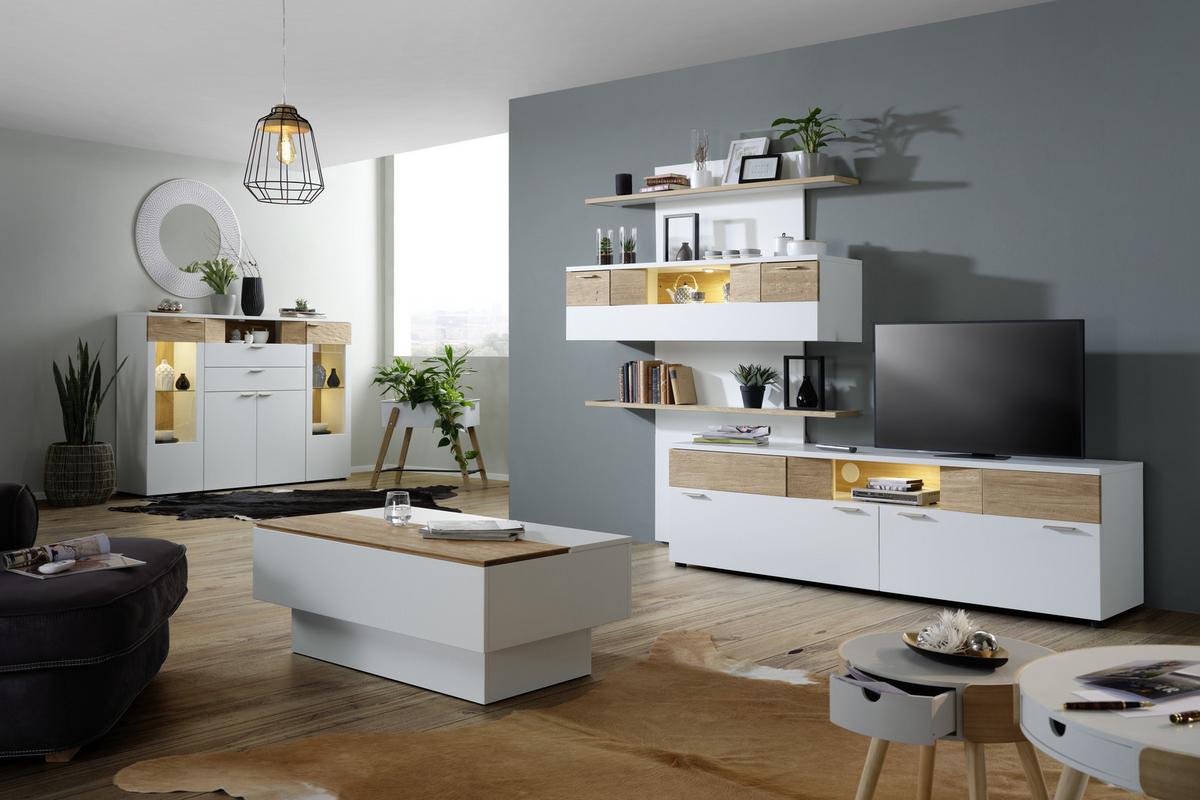 Wandpaneel in Weiß - Weiß, MODERN, Holzwerkstoff (150/204/25cm) - Premium Living