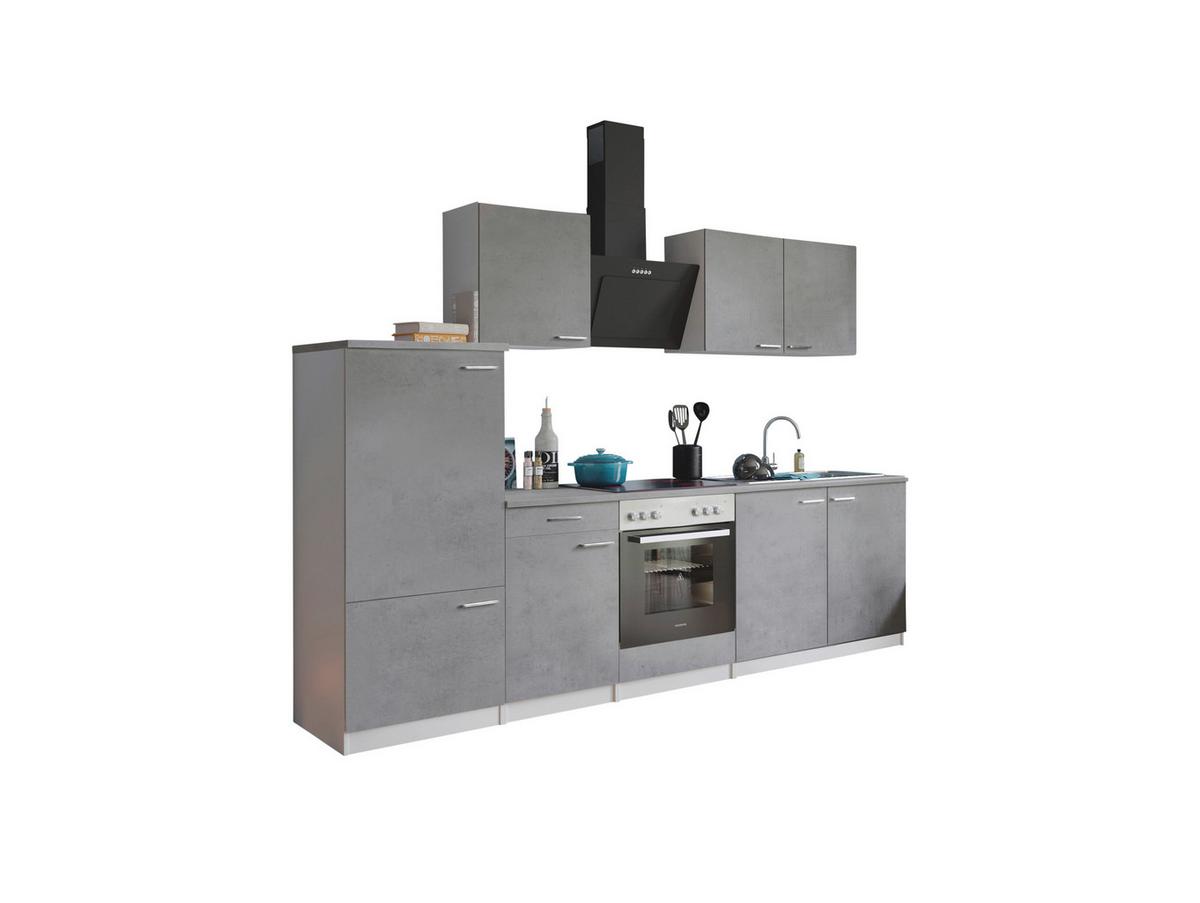 Kuhinjski Blok Z Aparati Malia, 270cm - barve nerjavečega jekla/siva, Basics, kovina/leseni material (270cm) - Respekta