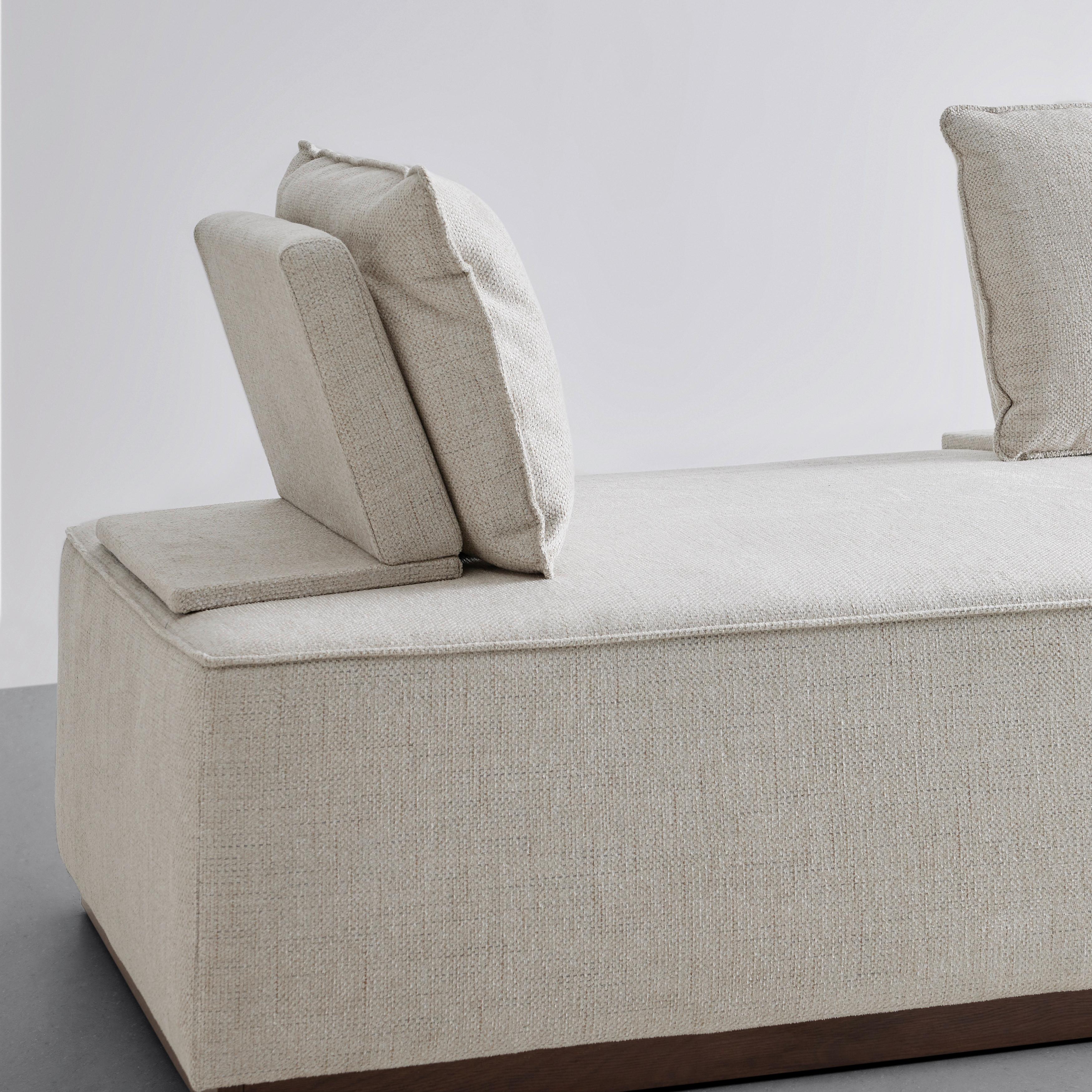 2-SITS SOFFA CHRISTINA - beige/valnötsfärgad, Modern, trämaterial/trä (215,5/87/106cm) - Bessagi Home